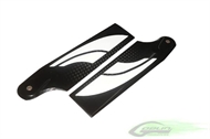 SAB 115mm Carbon Fiber Tail Blade (Black/White) Goblin 700