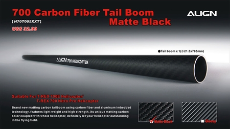 700 Carbon Fiber Tail Boom-Matte Black