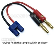 3.5mm EC3 connector to 4.0mm connector charging cable 16AWG 15cm silicone wire